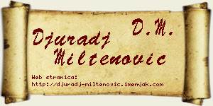 Đurađ Miltenović vizit kartica